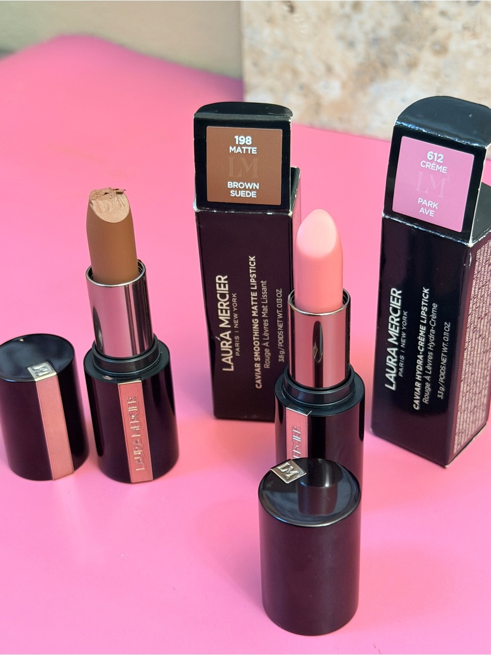 laura mercier Caviar Matte Lipstick Duo — Brown Suede & Park Ave